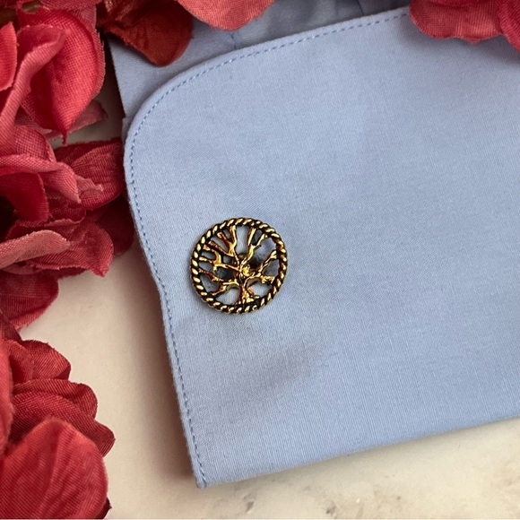 Twisted Antiqued Gold Tree of Life Cufflinks - Picture 11 of 16